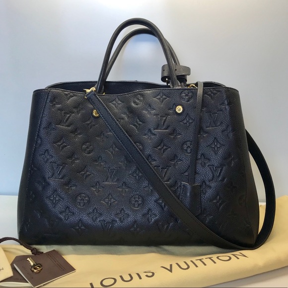 Louis Vuitton Montaigne Noir Empreinte Gm Handbag